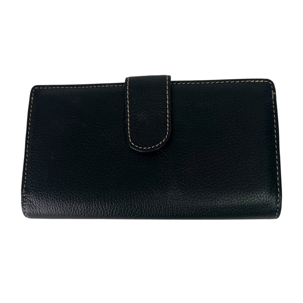 Guang Tong Women’s Wallet Black Genuine Leather Opens To 17 Card Compartments
